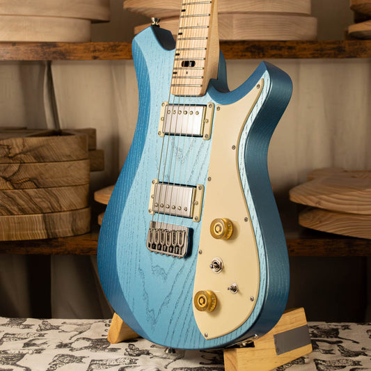 PHANTASMA - MARINA BLUE PEARL OPEN PORE ASH - HARDTAIL - CHROME HARDWARE - HUMBUCKERS