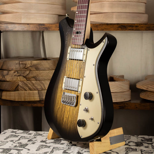 PHANTASMA TOBACCO BURST SATIN OPEN PORE BLACK LIMBA - HARDTAIL - CHROME HARDWARE - HUMBUICKERS